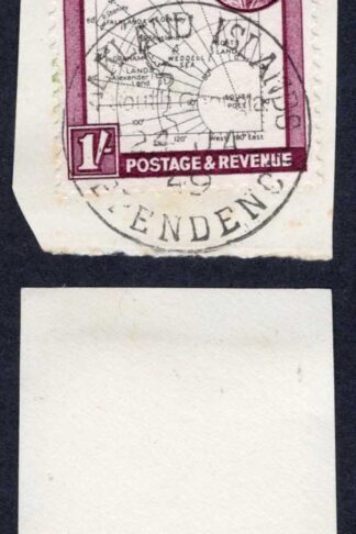 Falkland Is Dep SGG16 THIN Map 1/- Two re-entries CDS on piece