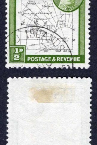 Falkland Is Dep Heijtz 44g5 1/2d THIN Map Extra full stop after Is CDS