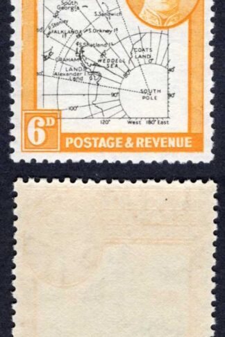 Falkland Is Dep Heijtz 50g7 6d THIN Map White Dot at Cape Horn U/M