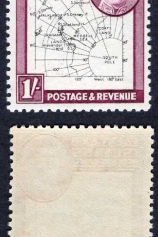 Falkland Is Dep Heijtz 52g7 1/- THIN Map White Dot at Cape Horn U/M