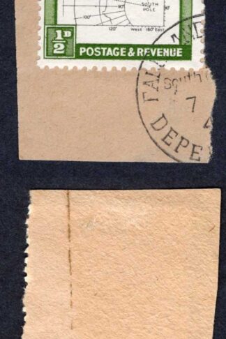 Falkland Is Dep Heijtz 44g2 1/2d THIN Map Re-entry on upper arm of K CDS