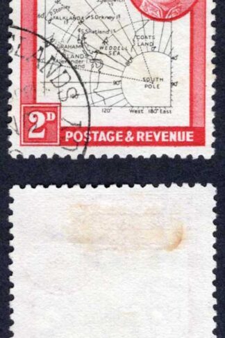 Falkland Is Dep Heijtz 46g3 2d THIN Map Re-entry at 60 degrees South CDS