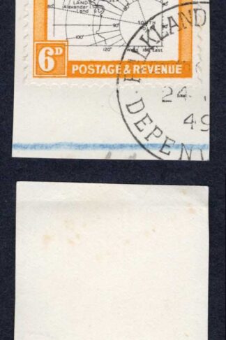 Falkland Is Dep Heijtz 50g4 6d THIN Map Dot at 80 degrees CDS