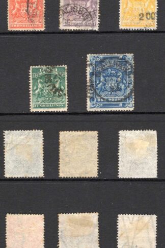 Rhodesia SG1/10 1892 Set of 8 Fine used Cat 425 pounds