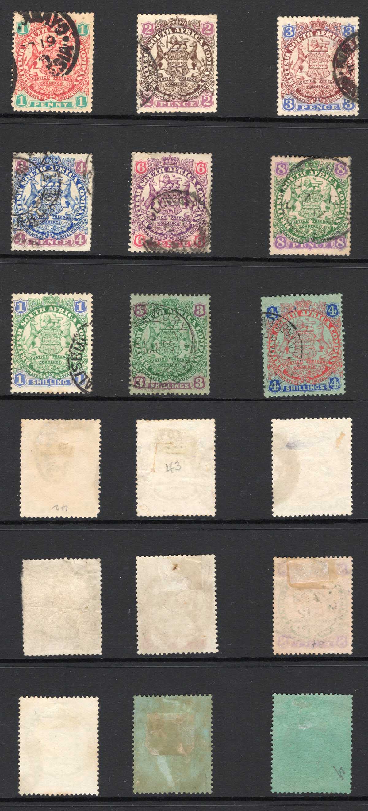 Rhodesia SG29/37 Set of 9 Cat 110 pounds