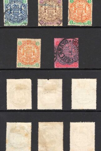 Rhodesia SG41/50 Set of 9 plus shades (1d fault at top) Cat 180++ pounds