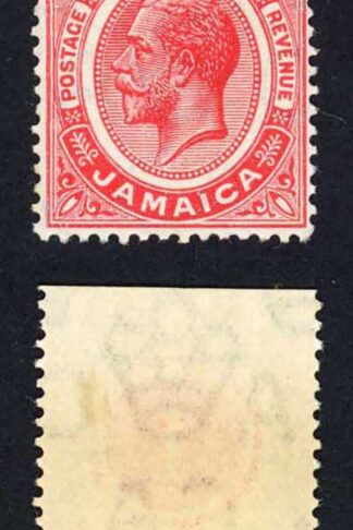Jamaica SG18a 1d Carmine Wmk CA Fine Fresh M/M Cat 65 pounds