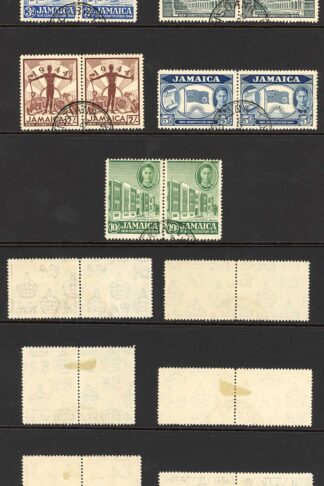 Jamaica SG134/40 1945 Set of 7 used in Pairs Cat 12 pounds