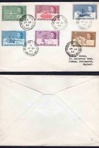 BAT 1964 1/2d to 3d on cover from Argentine Island Graham land