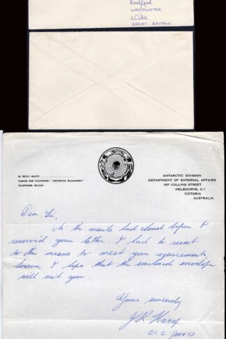 Australian Antarctic Terr DAVIS ANARE Pmk With Official letter