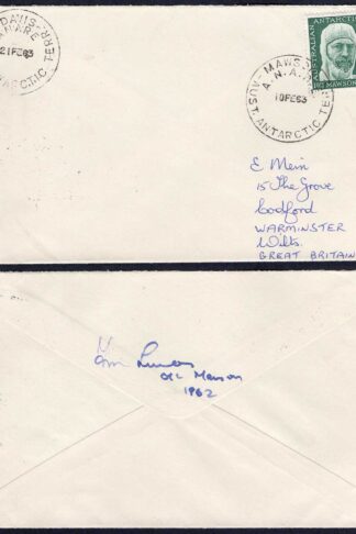 Australian Antarctic Terr DAVIS ANARE Signed by leader of Manson Base