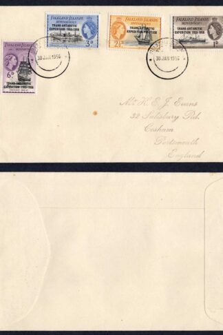 FID 1956 Shackleton CDS on cover to Portsmouth