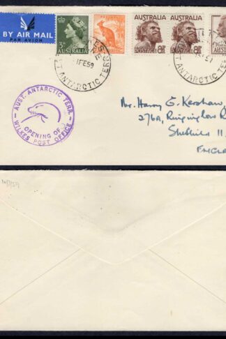 Australia 1959 Wilkes Station Pmk on cover to the UK