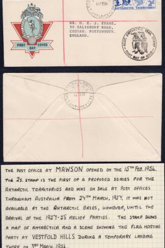 AAT 1956 Mawson Pmk on cover to Portsmouth