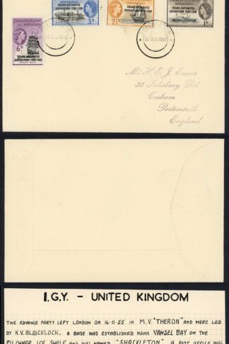 FID 1956 Shackleton CDS on cover to London