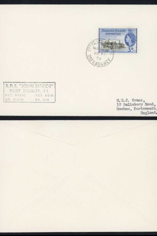 FID 1963 RRS John Biscoe on cover