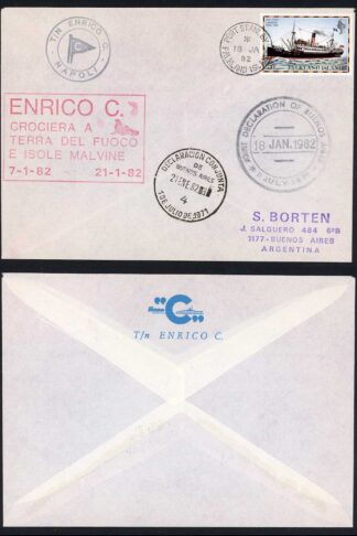 Falkland Is 1982 T/N Enrico Napoli cover to Argentina