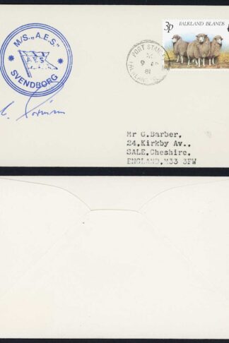 Falkland Is 1981 M/S AES Svenborg Signed cover