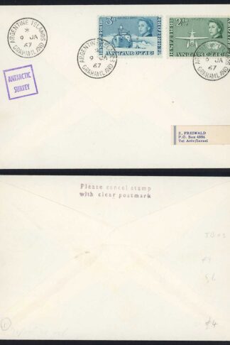 BAT 1967 Argentine Island Antarctic Survey H/S on cover