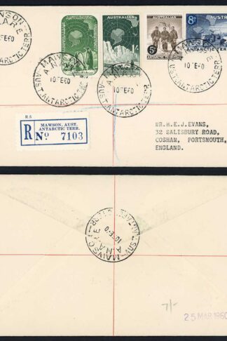 AAT SG2/5 Mawson Island CDS on an Registered cover