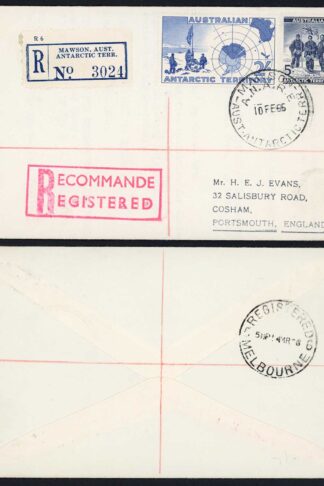 AAT SG1 with a Mawson Island CDS on an Registered cover