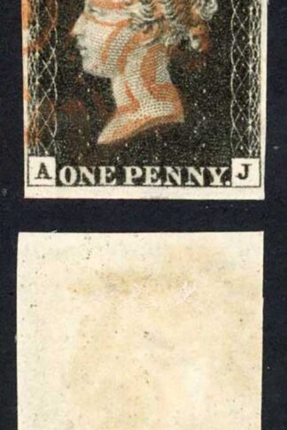 Penny Black (AJ) Plate 5 Fine Four margins