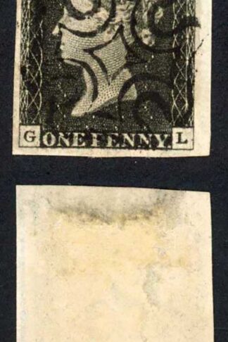Penny Black (GL) Plate 2 (couple of tiny thins) Three margins