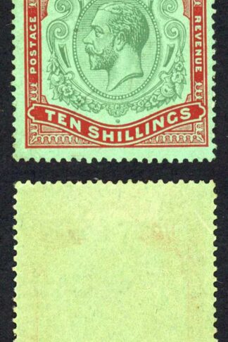Bermuda SG92gc 10/- Wmk Script Variety Nick in top right scroll M/M Cat 650 pou