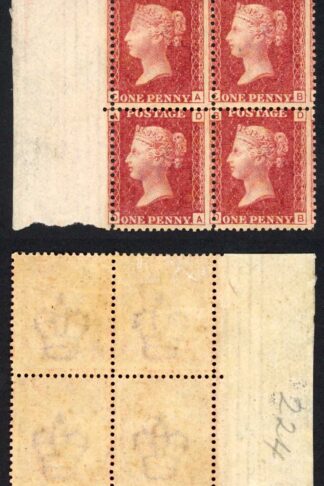 SG43 Penny Plate 224 Block 2 x U/M Cat 440 pounds