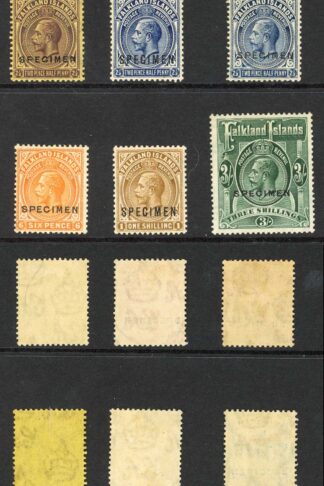Falkland Is SG73s-80s 1921 Specimen set of 9 M/M Cat 850 pounds