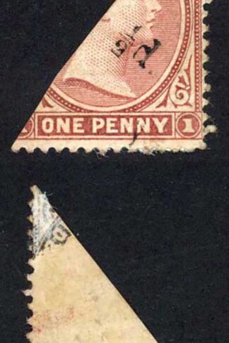 Falkland Is SG13 1/2d on half of a 1d Mint (paper adhesion) cat 650