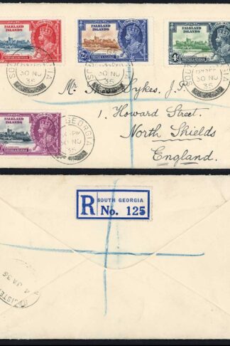Falkland Is South Georgia SG140I Jubilee Set inc 2 1/2d Re-entry on Cover