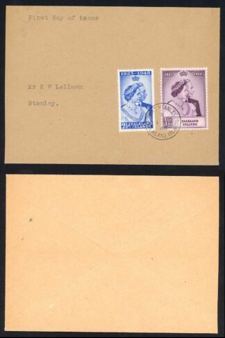 Falkland Is SG166/7 1948 Silver Wedding First Day Cover