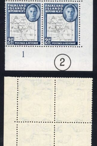 FID SGG11a 2 1/2d Thin Map Plate Block U/M