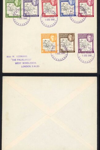 FID SGG1/G8 Thick Map Set of 8 on cover with South Georgia CDS (not FDC)