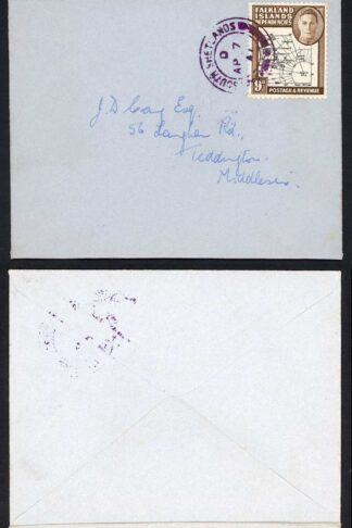 FID 9d Thick Map with South Shetland Violet CDS on Cover