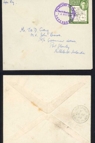 FID 1/2d Thick map with Violet South Shetland CDS on cover