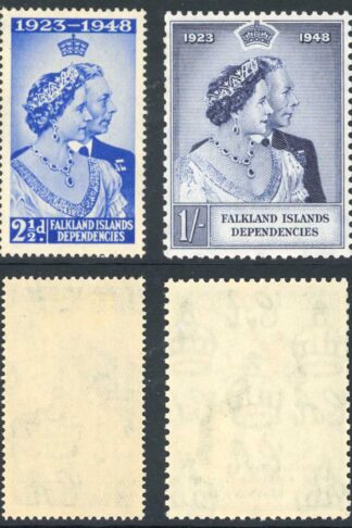 FID SGG19/G20 1948 Silver Wedding 2 1/2d M/M 1/- U/M Cat 8 pounds