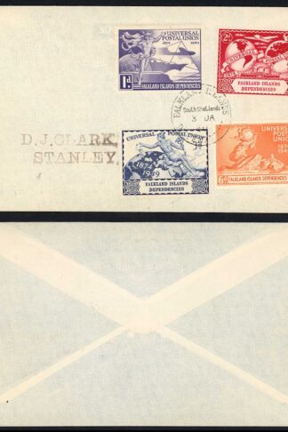 FID SGG21/G4 1949 UPU set on cover (Not FDC) from South Shetland