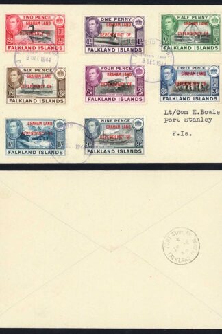 FID SGA1/A8 KGVI set opt Graham Land on Cover (NOT FDC)