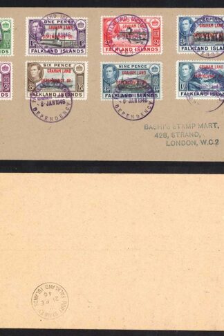 FID SGA1/A8 KGVI set opt Graham Land on Cover (NOT FDC)