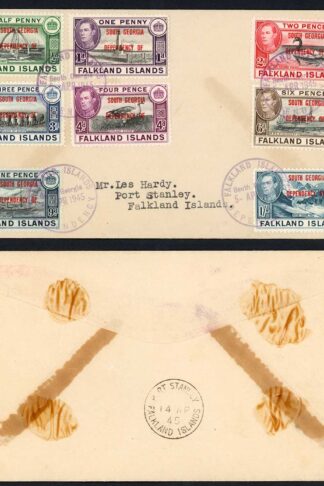FID SGB1/B8 KGVI set opt South Georgia on Cover (NOT FDC)