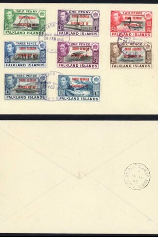 FID SGB1/B8 KGVI set opt South Georgia on Cover (NOT FDC)