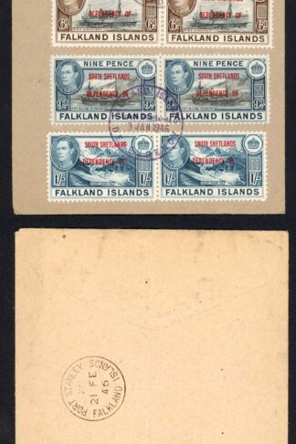 FID SGD1/D8 KGVI set opt South Shetland PAIRS on Cover (NOT FDC)