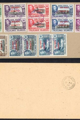 FID SGC1/C8 KGVI set opt South Orkneys PAIRS on Cover (NOT FDC)