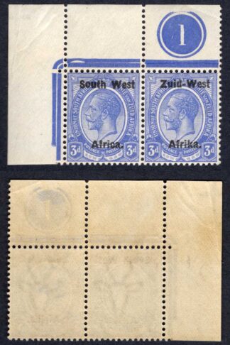 SWA SG4 3d Ultramarine opt Zuid-West Plate Pair U/M