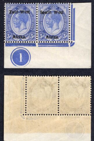 SWA SG4 3d Ultramarine opt Zuid-West Plate Pair U/M