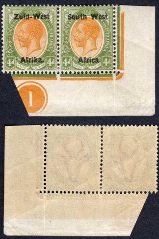 SWA SG5 4d Orange-yellow and sage-green opt Zuid-West Plate Pair U/M
