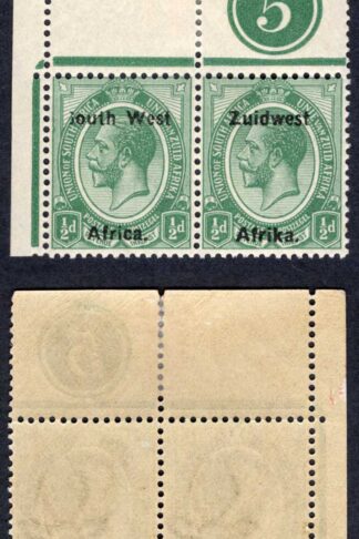 SWA SG16 1/2d opt Zuid west (11mm) Plate Pair U/M S of South Partially Omitted