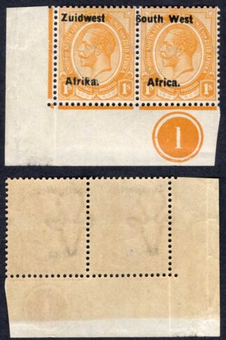 SWA SG22 1/- opt Zuid west (11mm) U/M Plate Pair Shifted Opt and Double ka